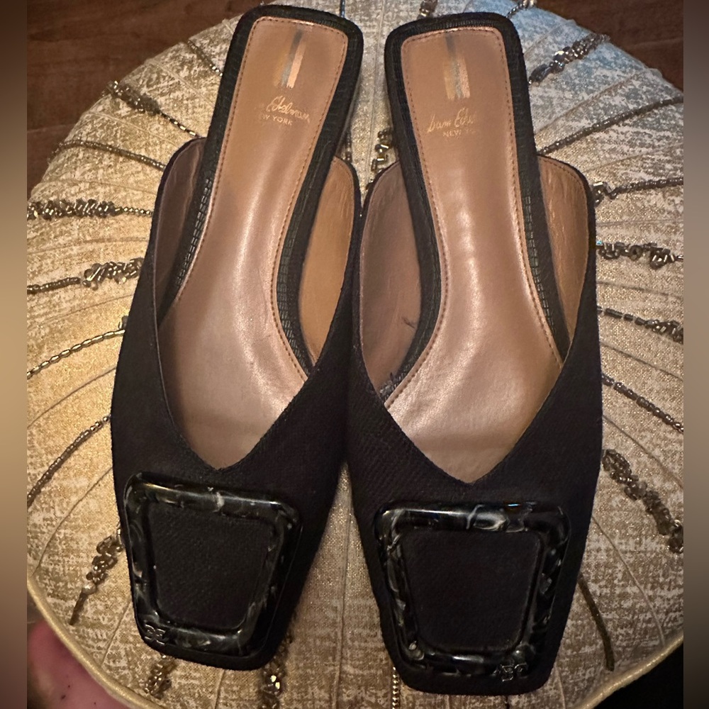 Sold!!! Free shipping Sam Edelman Black Mules with Square Buckle